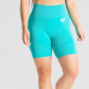Womens Best Power Seamless Cycling Shorts Ceramic Turquoise